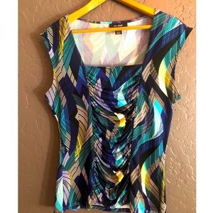 Pullover top, ruched with stretch